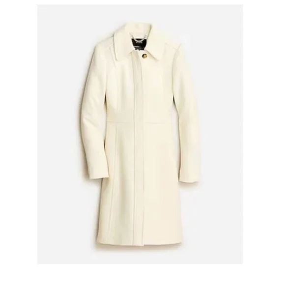 J.Crew $398 Petite New Lady Day Topcoat Italian Wool Vintage White - Picture 1 of 12